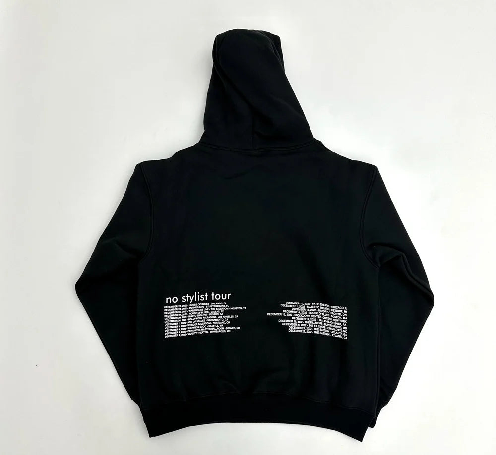 Black Distressed Bold Artwork Graphic Hoodie