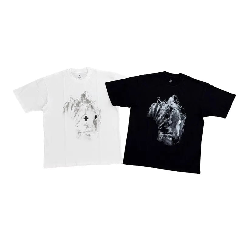 Black 2holls Single Art Graphic Tee