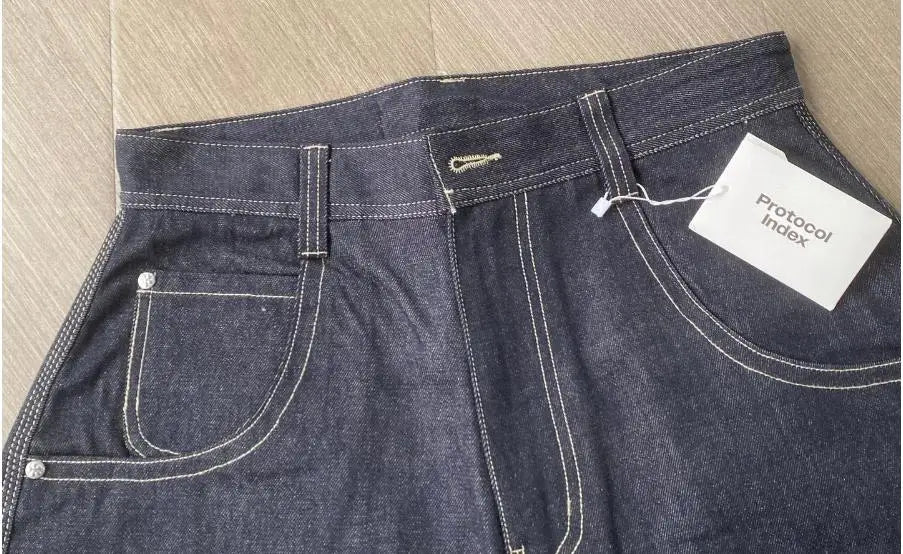 Charcoal Statement Bold Print Straight-Leg Jeans