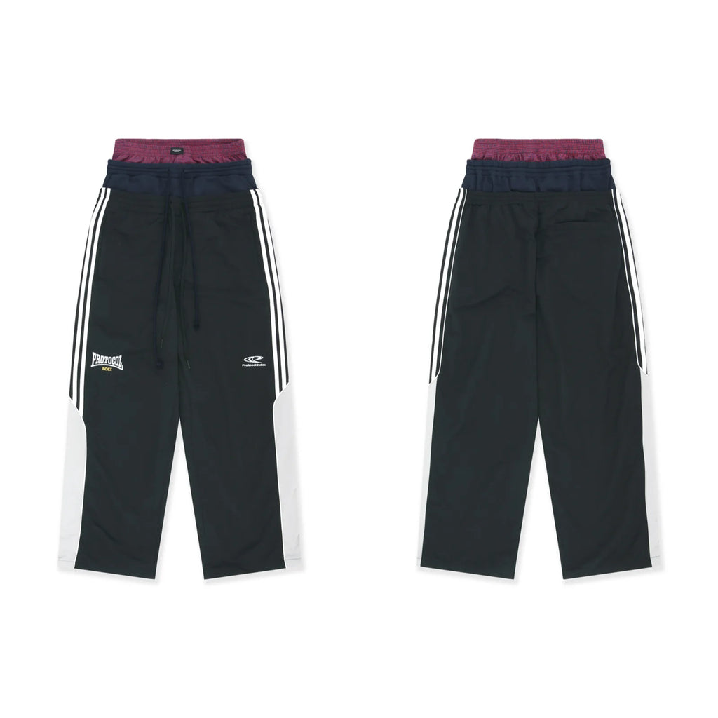 Black Waists Paratrooper Nylon Cargo Pants