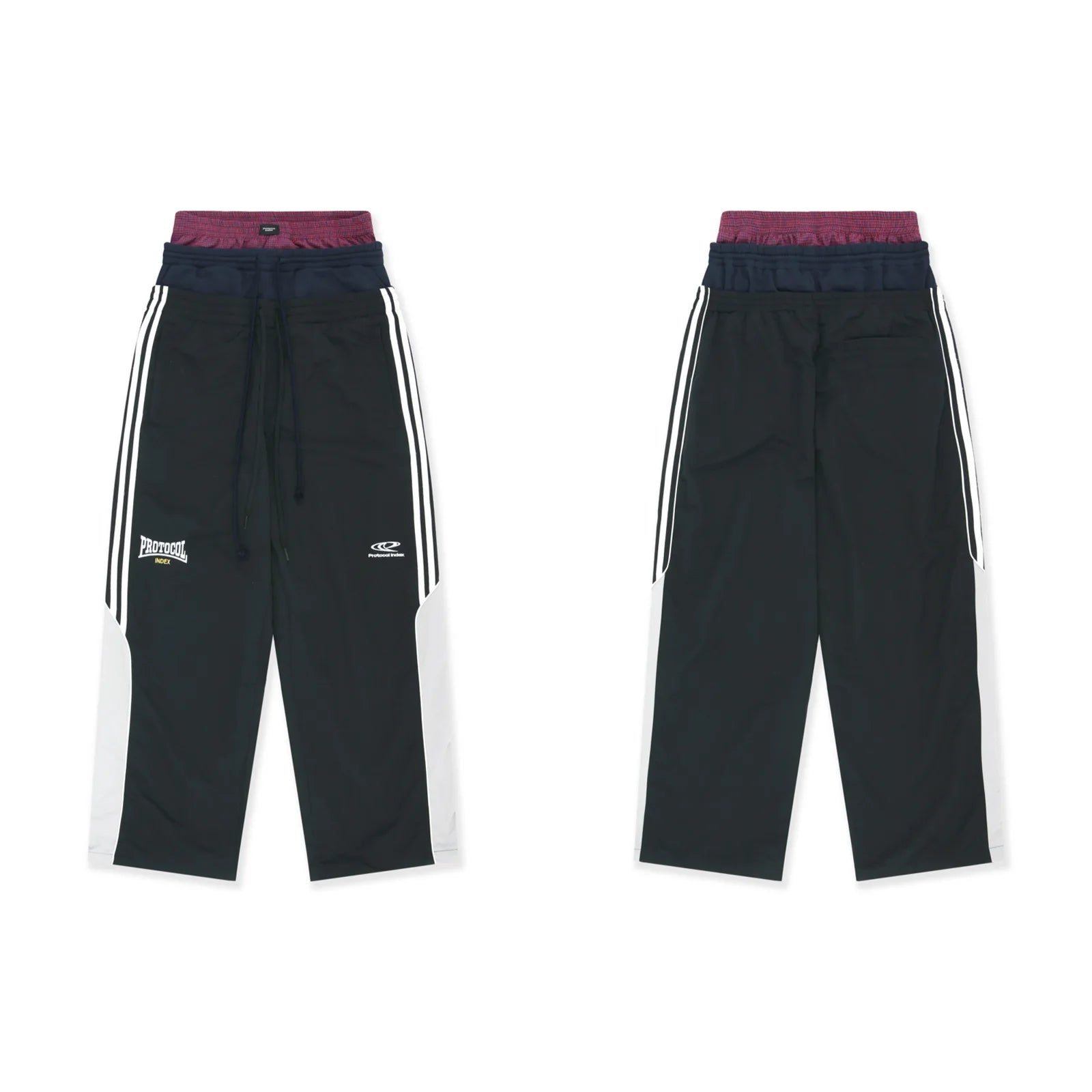 Black Waists Paratrooper Nylon Cargo Pants