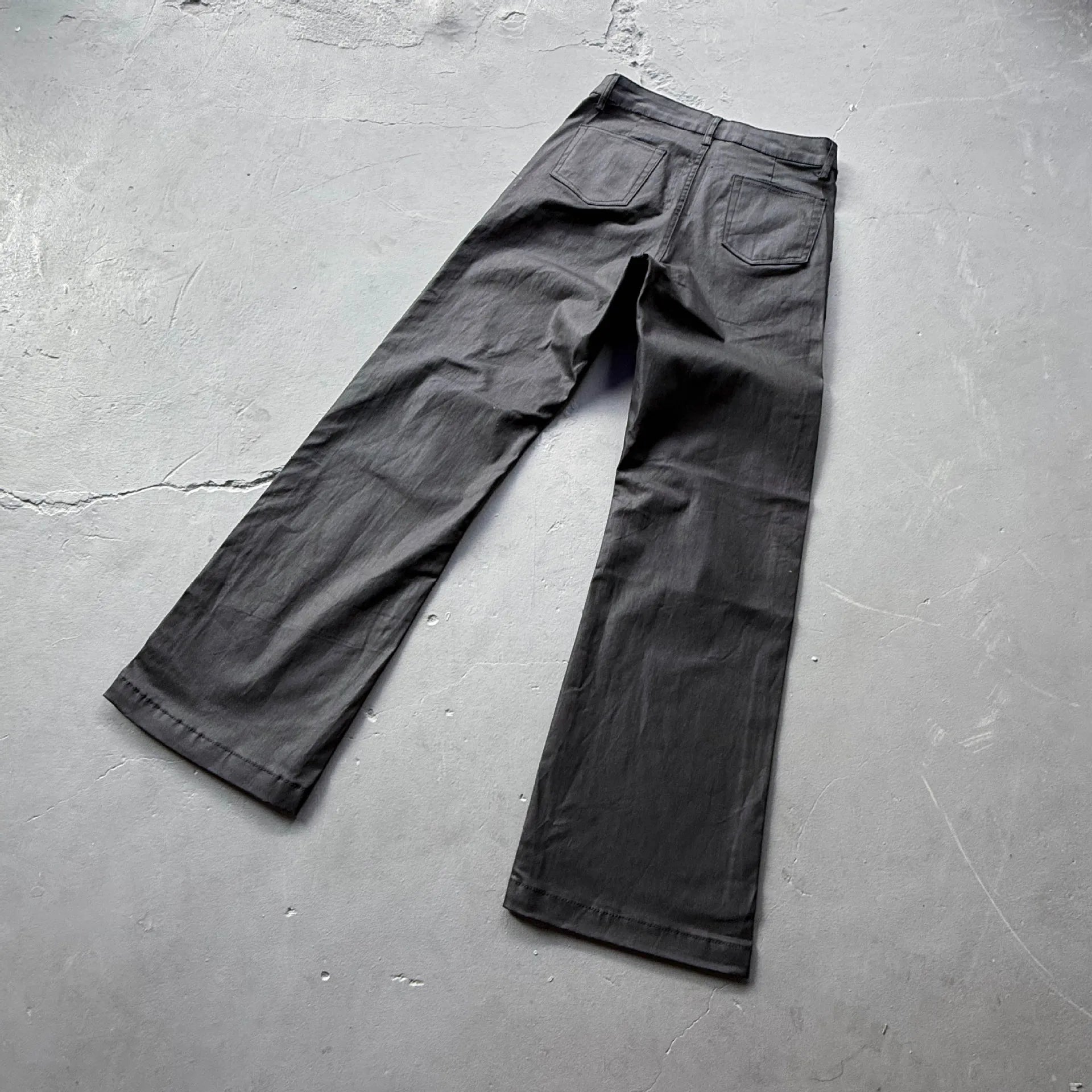 White Waxed Deconstructed Straight-Leg Jeans