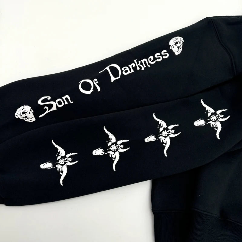 Black Skull Son Darkness Graphic Hoodie