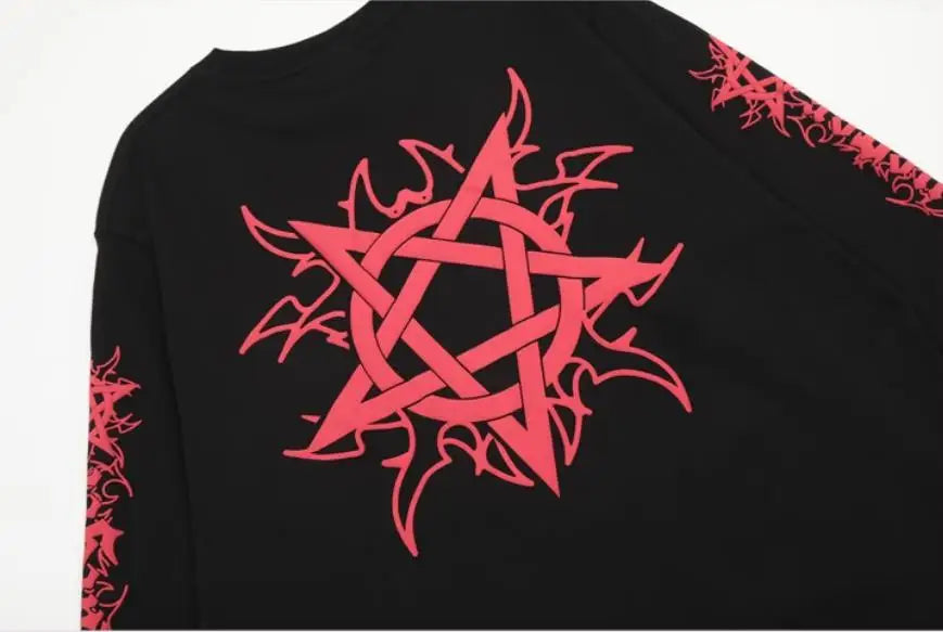 Black Statement Retro Print Graphic Tee