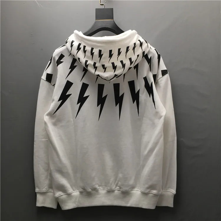 Black Thunderbolt Graphic Hoodie
