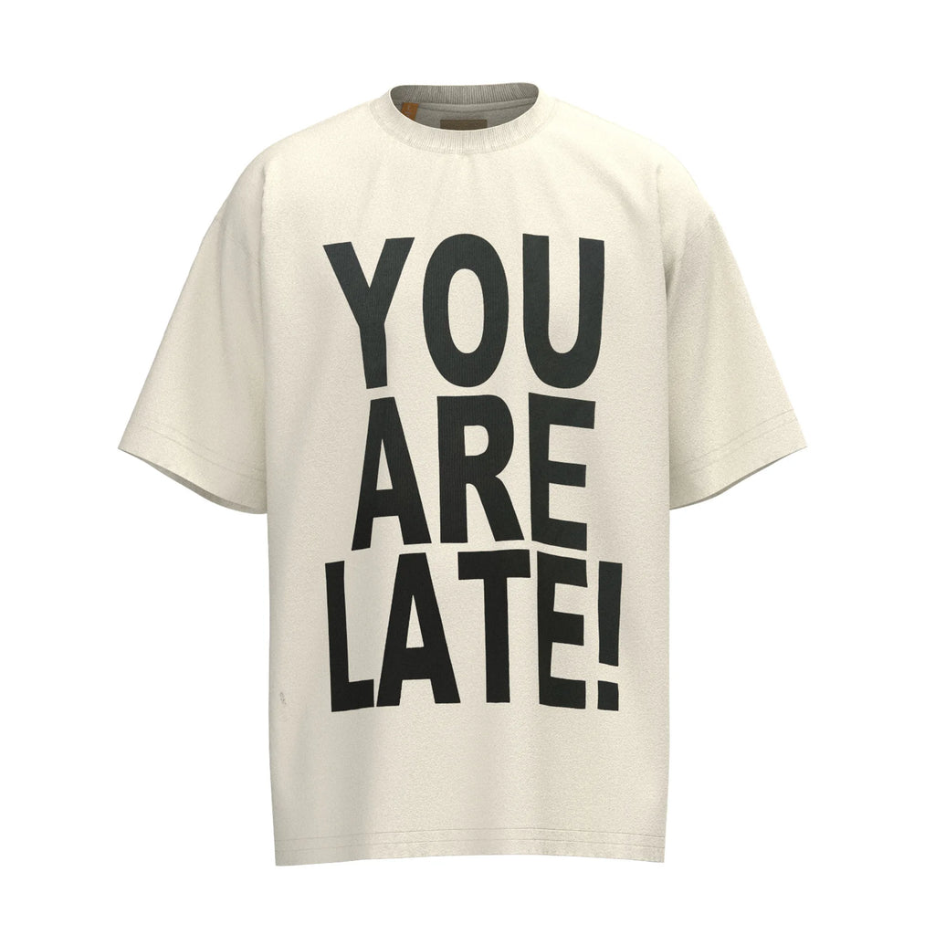 White Late Stop Graphic Tee