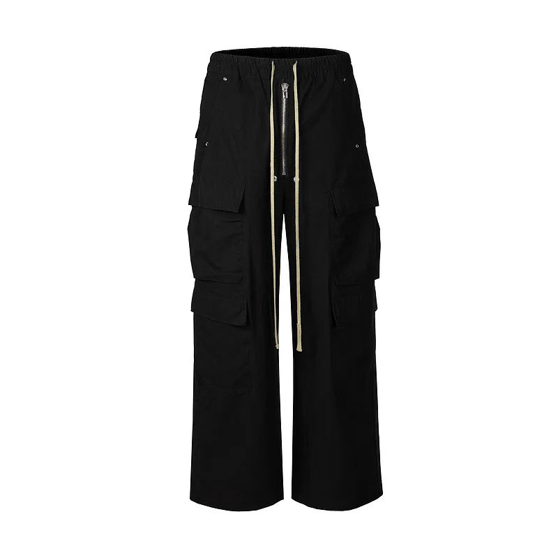Black Tactical Bold Print Cargo Pants