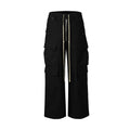 Black Tactical Bold Print Cargo Pants