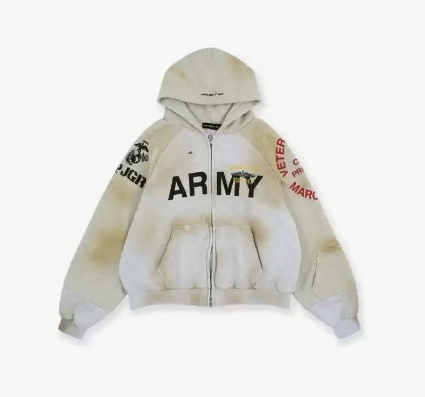 Navy Army Graphic Hoodie