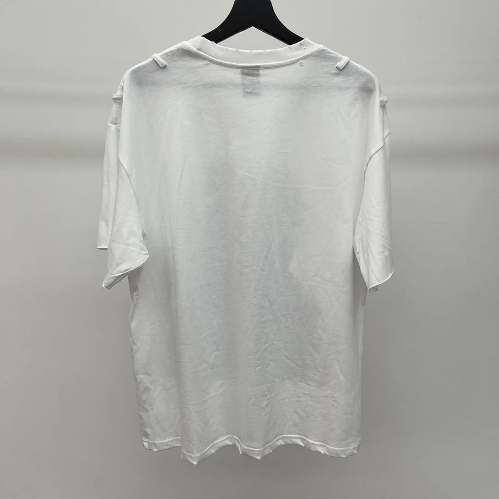 Beige Jesus Skull Graphic Tee
