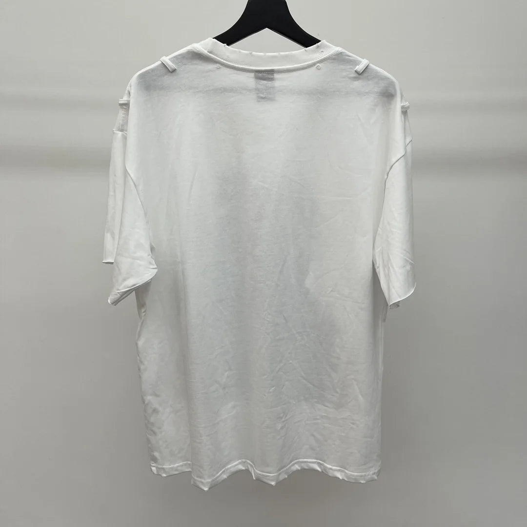 Beige Jesus Skull Graphic Tee