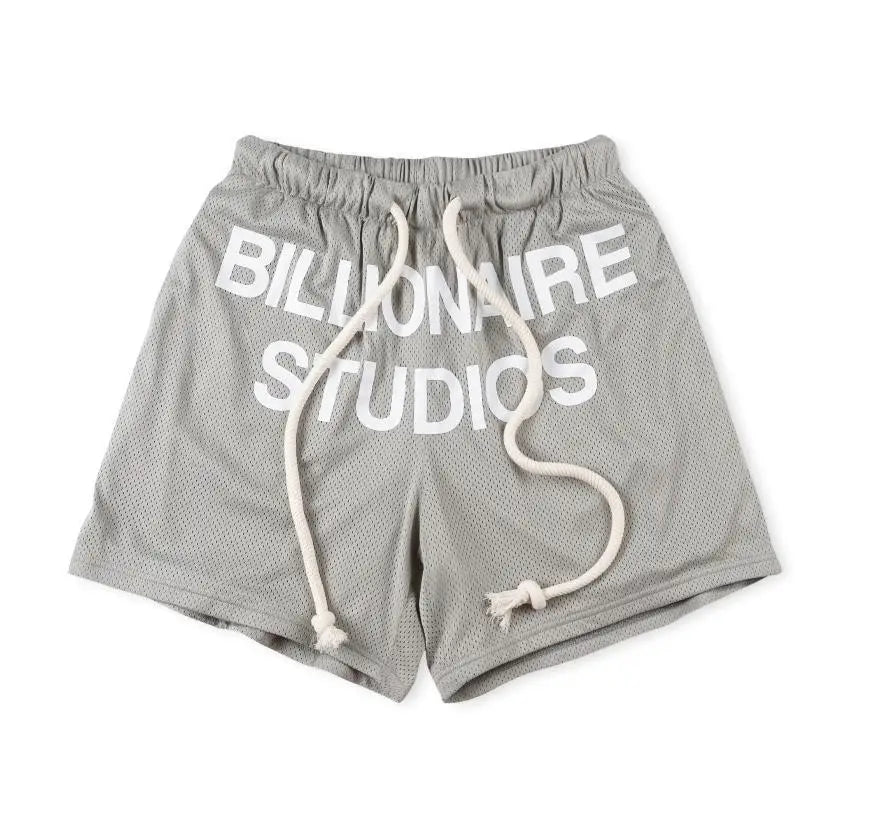 Black Mesh Graphic Shorts