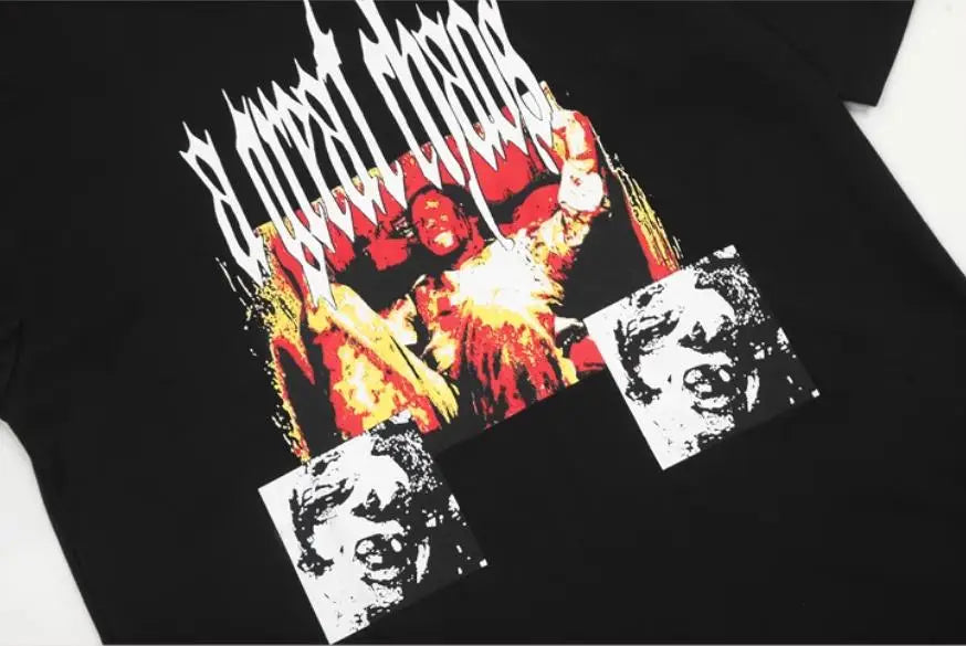 Black Statement Retro Emblem Graphic Tee