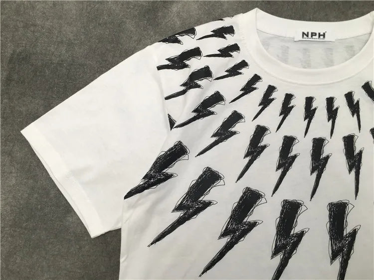 Black Graffiti Thunderbolt Graphic Tee