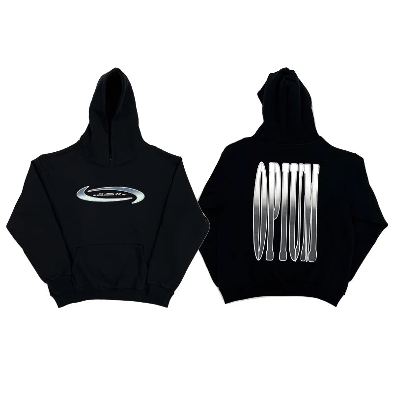 Black Complex Graphic Hoodie
