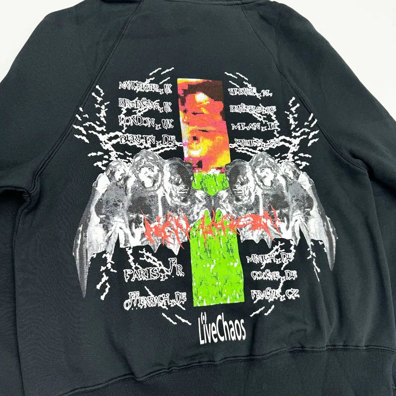 Black Hate Bold Print Graphic Hoodie