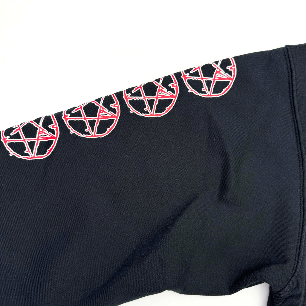 Black Hate Bold Motif Graphic Hoodie