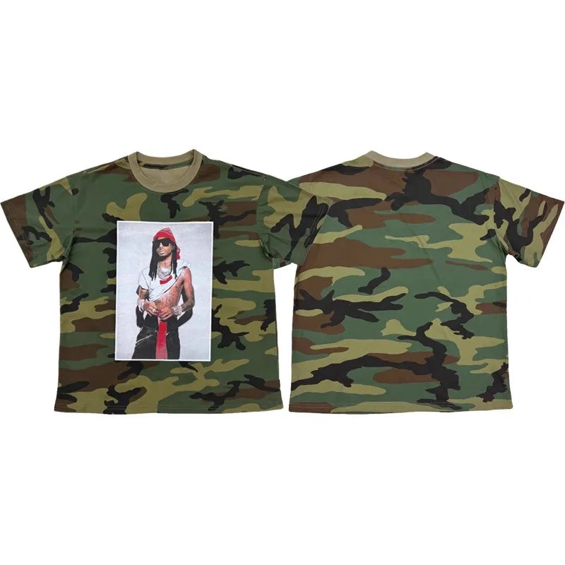 Charcoal Camo Poster Graphic Tee