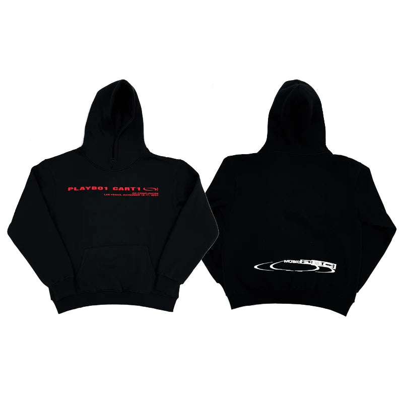 Black Complex Graphic Hoodie