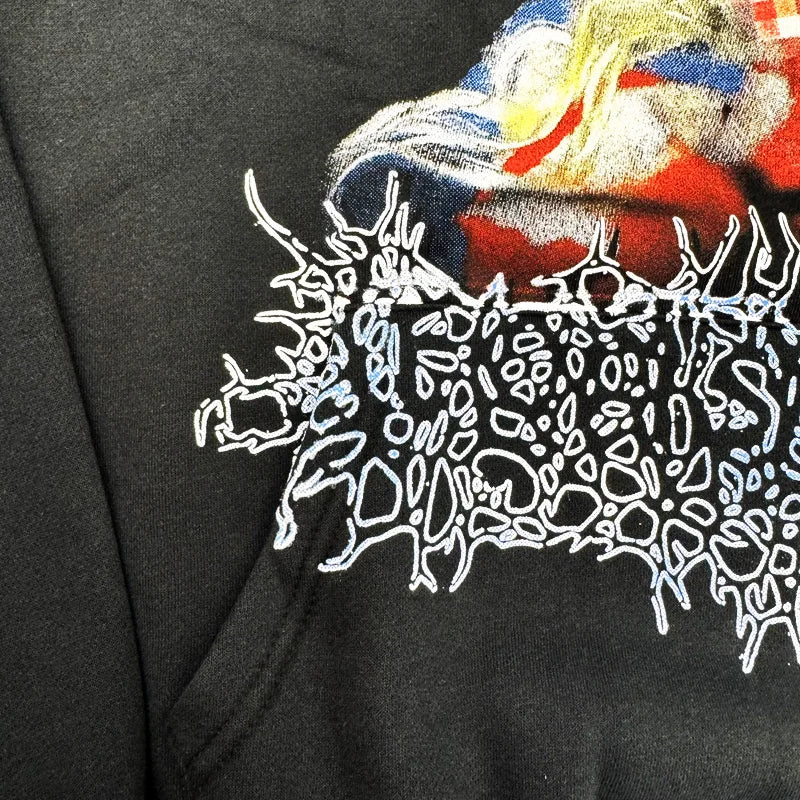 Black Pixel Lady Graphic Hoodie