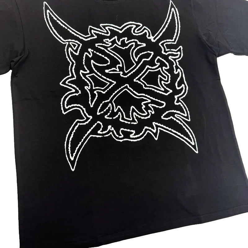 Black Leg Bold Print Graphic Tee
