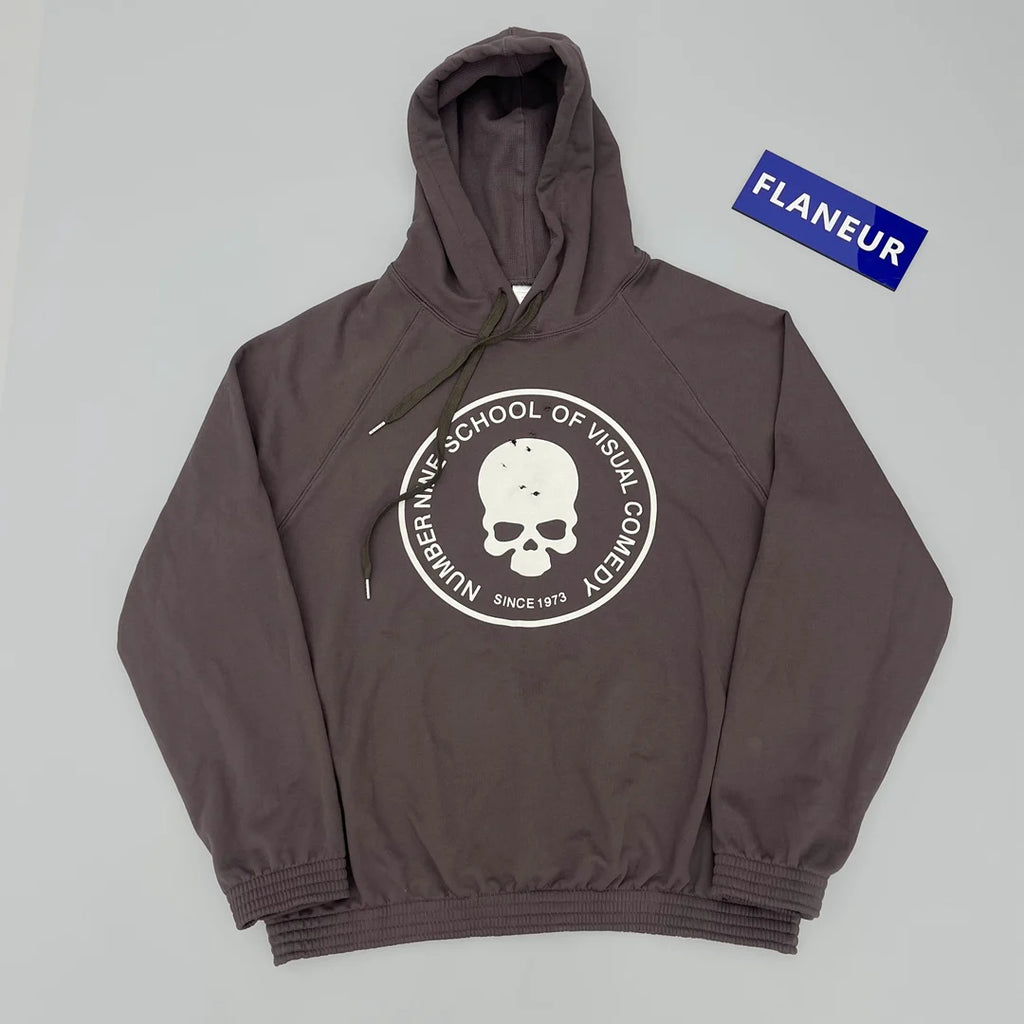 Black Skull Bold Print Graphic Hoodie