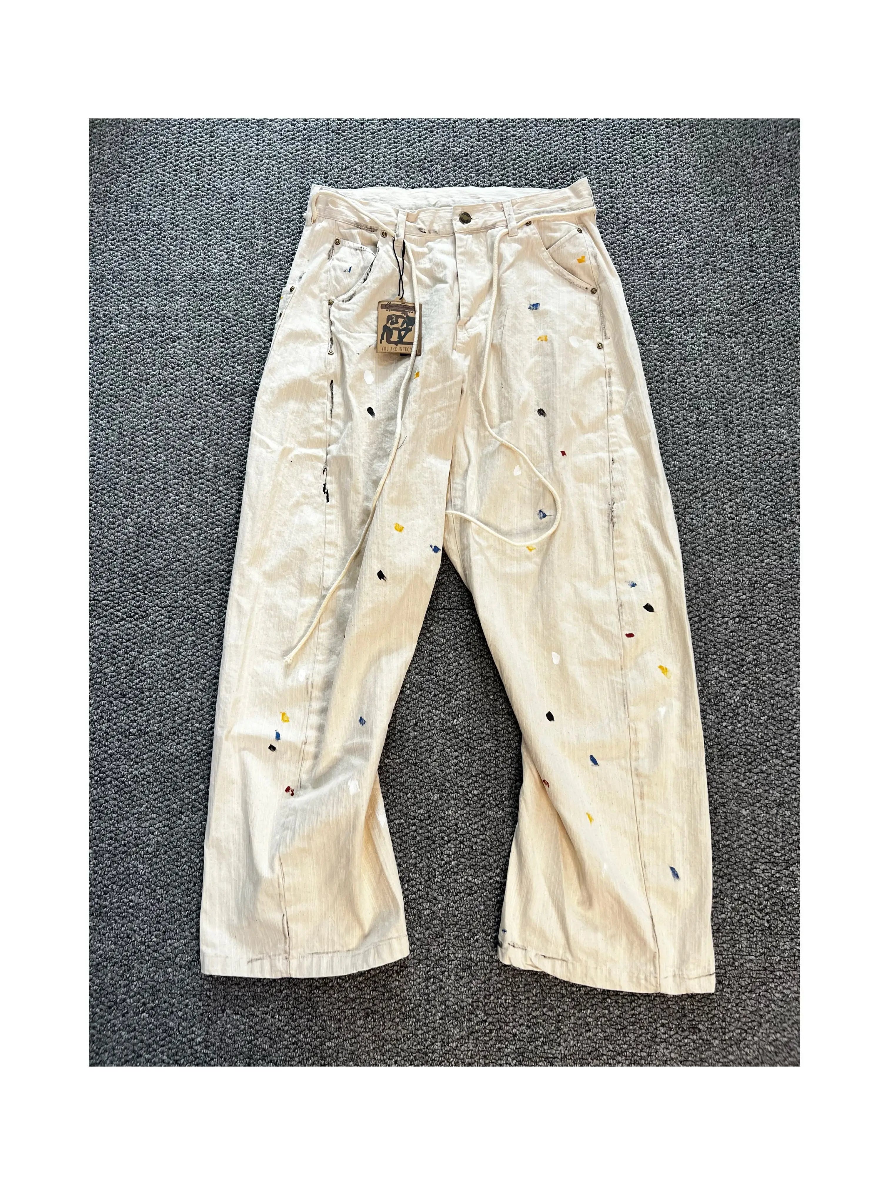 Black Twisted Rope Adjust Cargo Pants