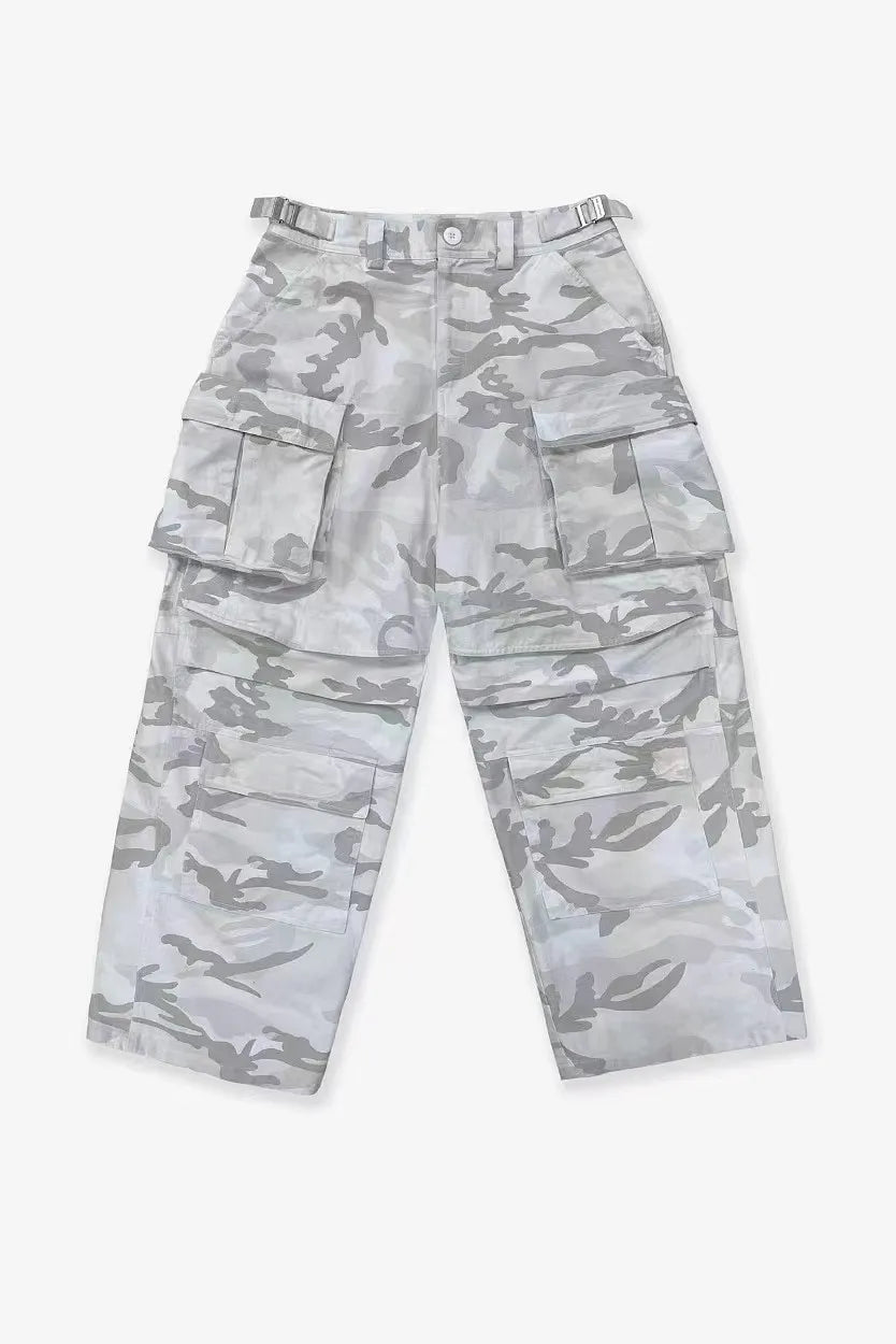 White Snow Camo Camouflage Graphic Jeans