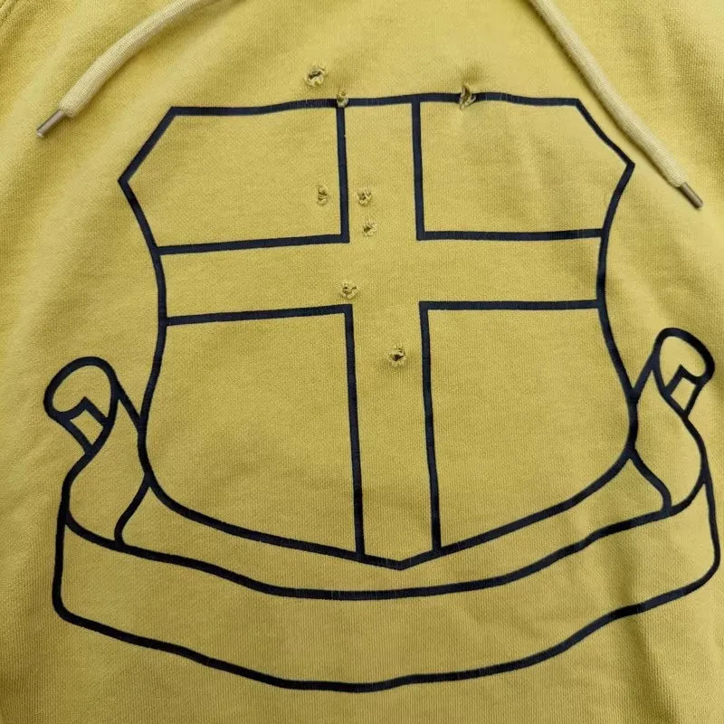 Yellow Shield Face Graphic Hoodie