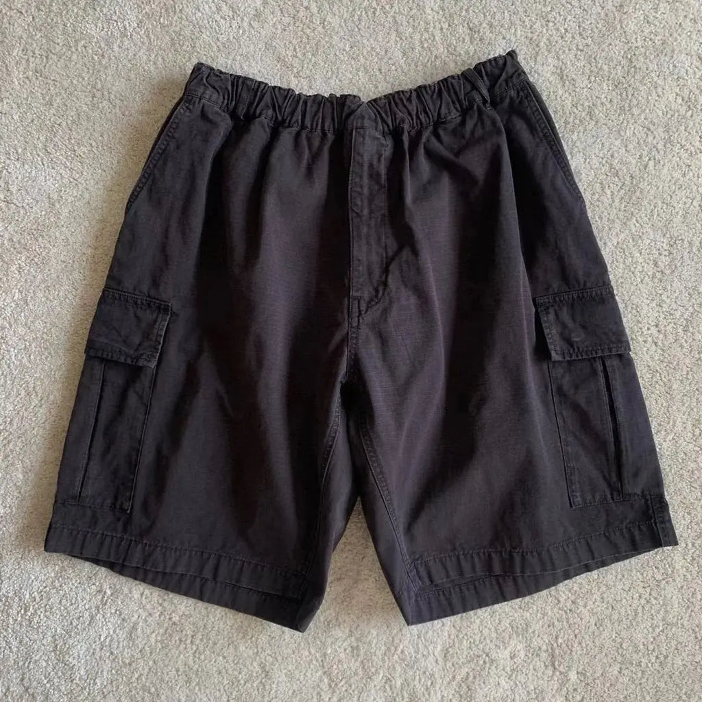 Beige Loose Cargo Shorts