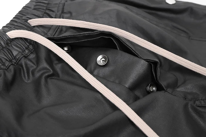 Charcoal Waxed Workwear Breasted Cargo Pants