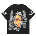 Black Statement Retro Motif Graphic Tee