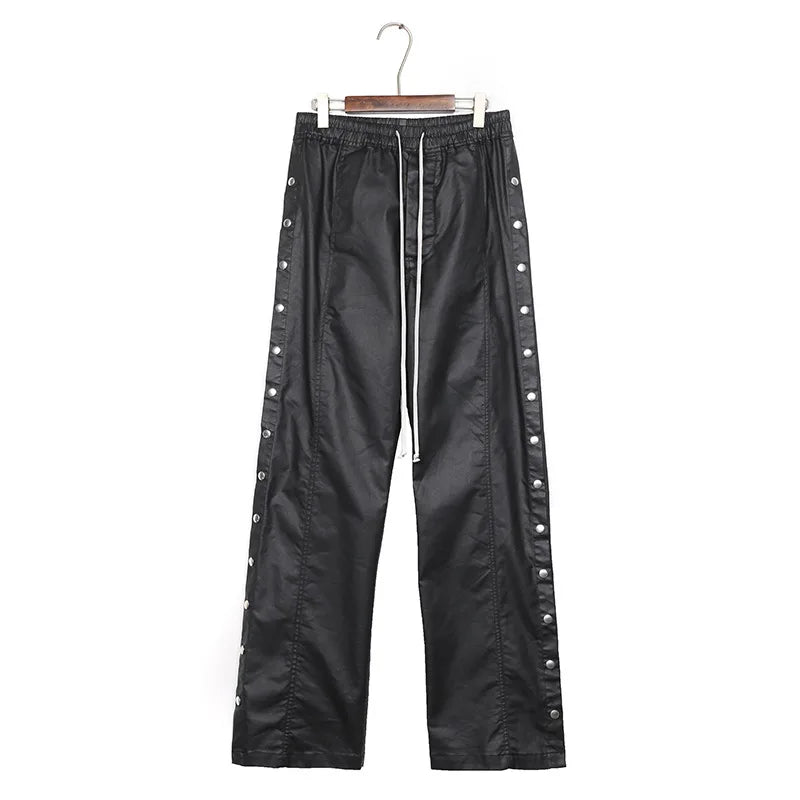Charcoal Waxed Workwear Breasted Cargo Pants