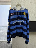 Beige Striped Great Britain Graphic Hoodie