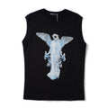 Black Angel Statue Dog Graphic Tank