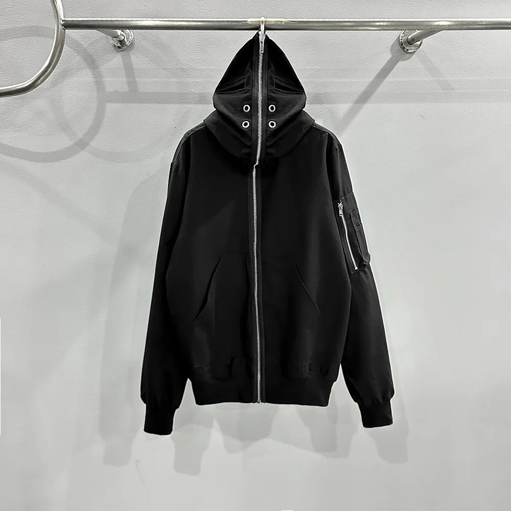 White Four Graphic Zip Hoodie