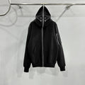 White Four Graphic Zip Hoodie