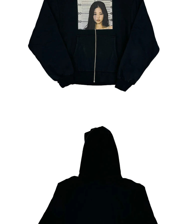 Black Vintage Graphic Hoodie
