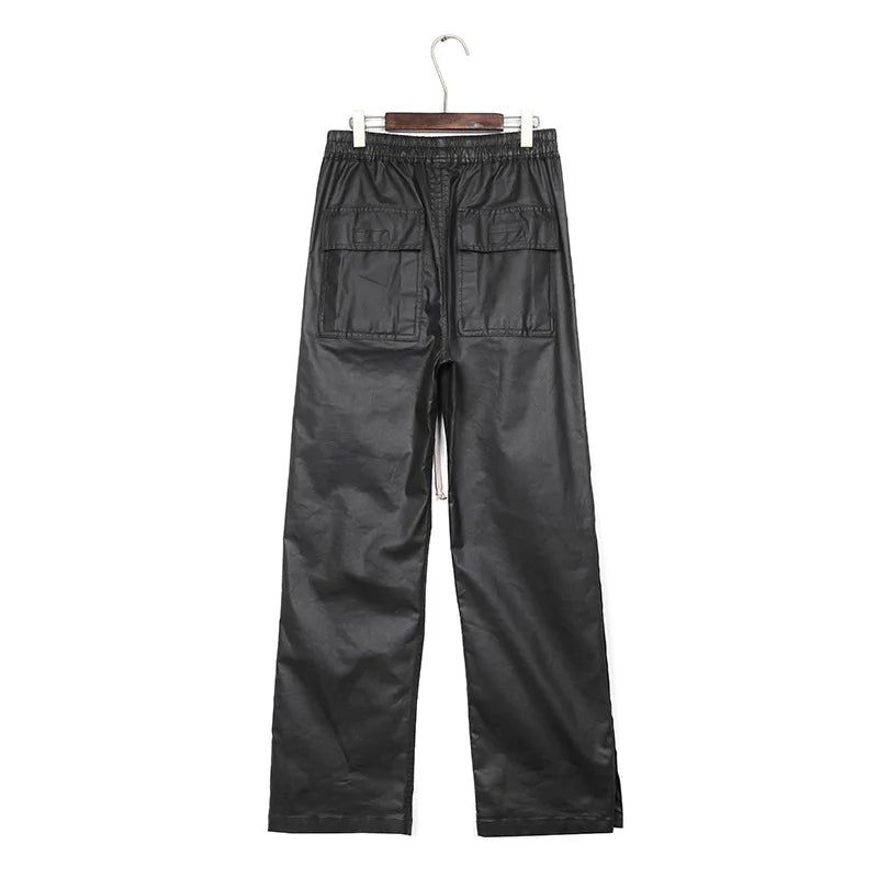 Charcoal Waxed Workwear Breasted Cargo Pants